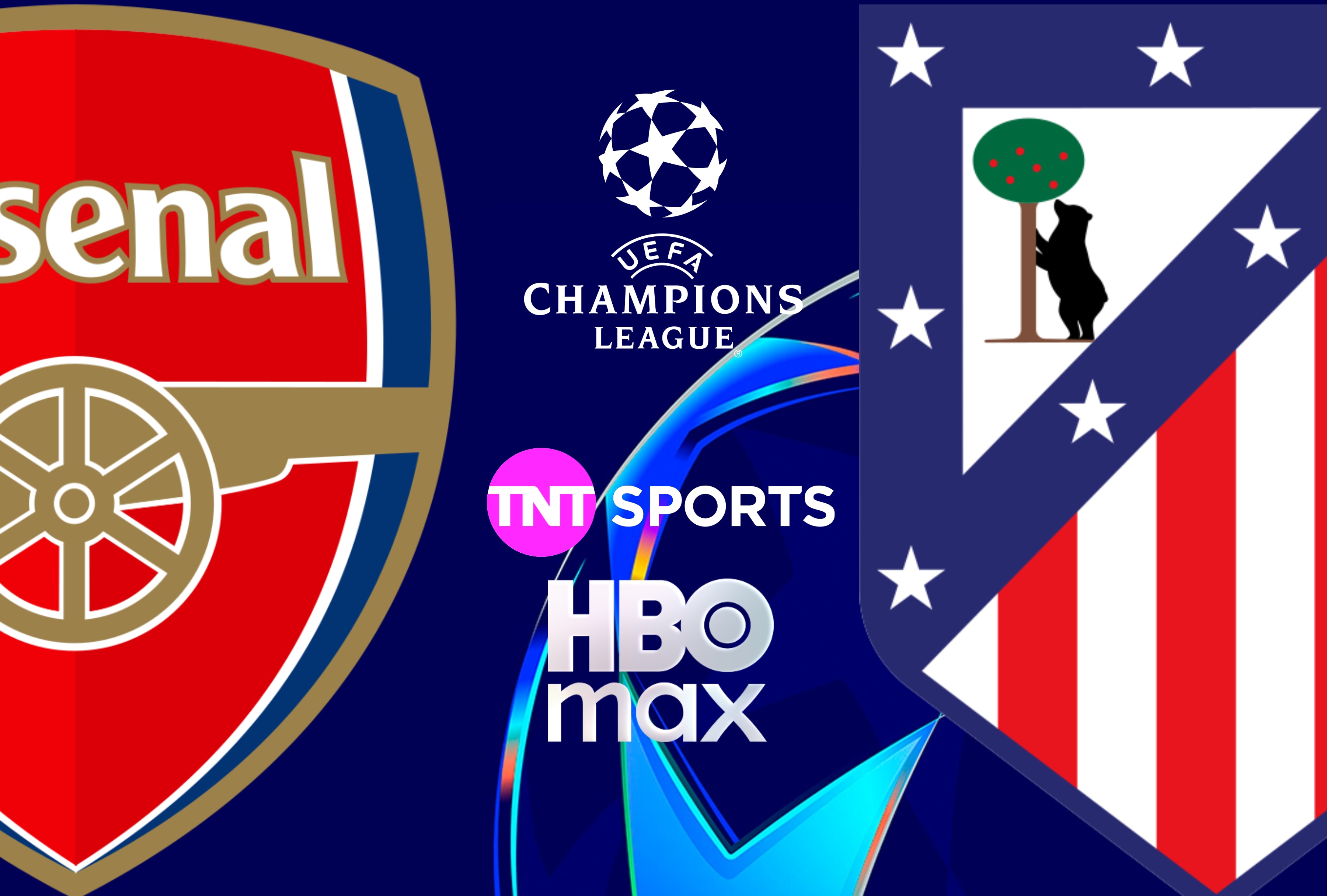 Opciones para ver el Arsenal vs. Atlético de Madrid por HBO Max y FOX Sports App en vivo para México para no perderse la definición de esta serie de Champions League hoy mismo. | Crédito: uefa.com / Composición Depor