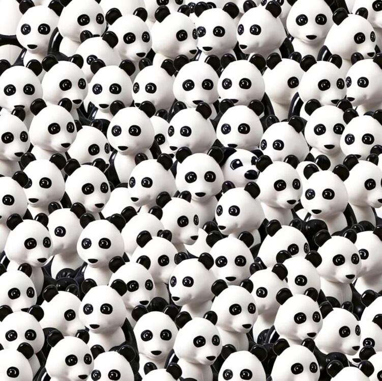 ¡Reto de 10 segundos! Encuentra al perro oculto entre los pandas y demuestra tu inteligencia (Foto: GenialGuru)