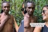 Abuelo de tribu caníbal se sorprende al ver su rostro por primera vez