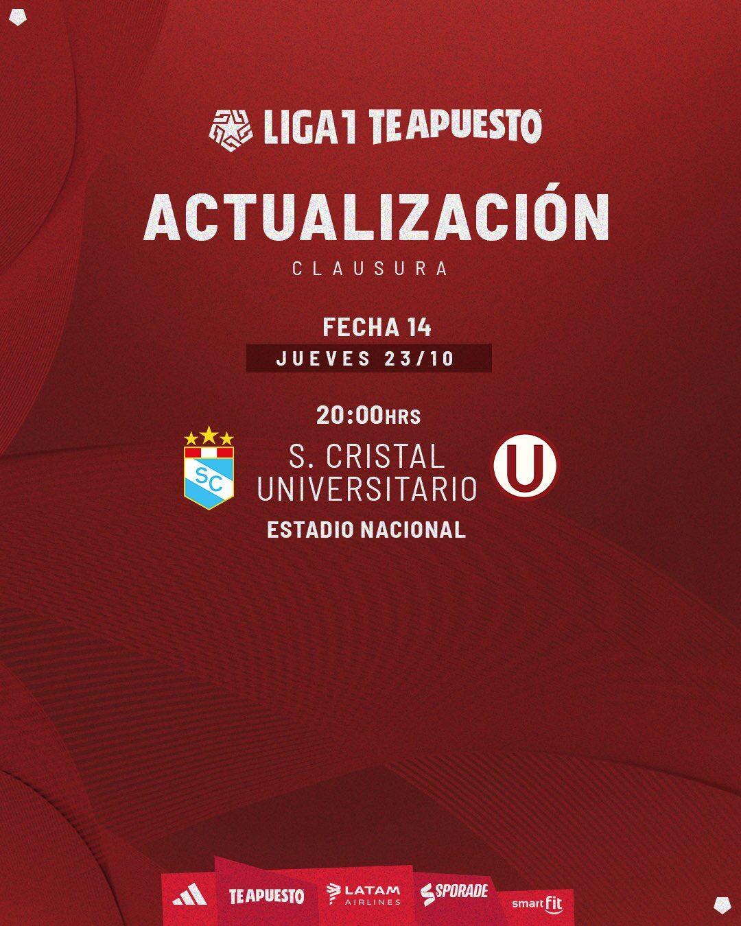 Sporting Cristal vs. Universitario se jugará en el estadio Nacional. (Foto: Liga 1)