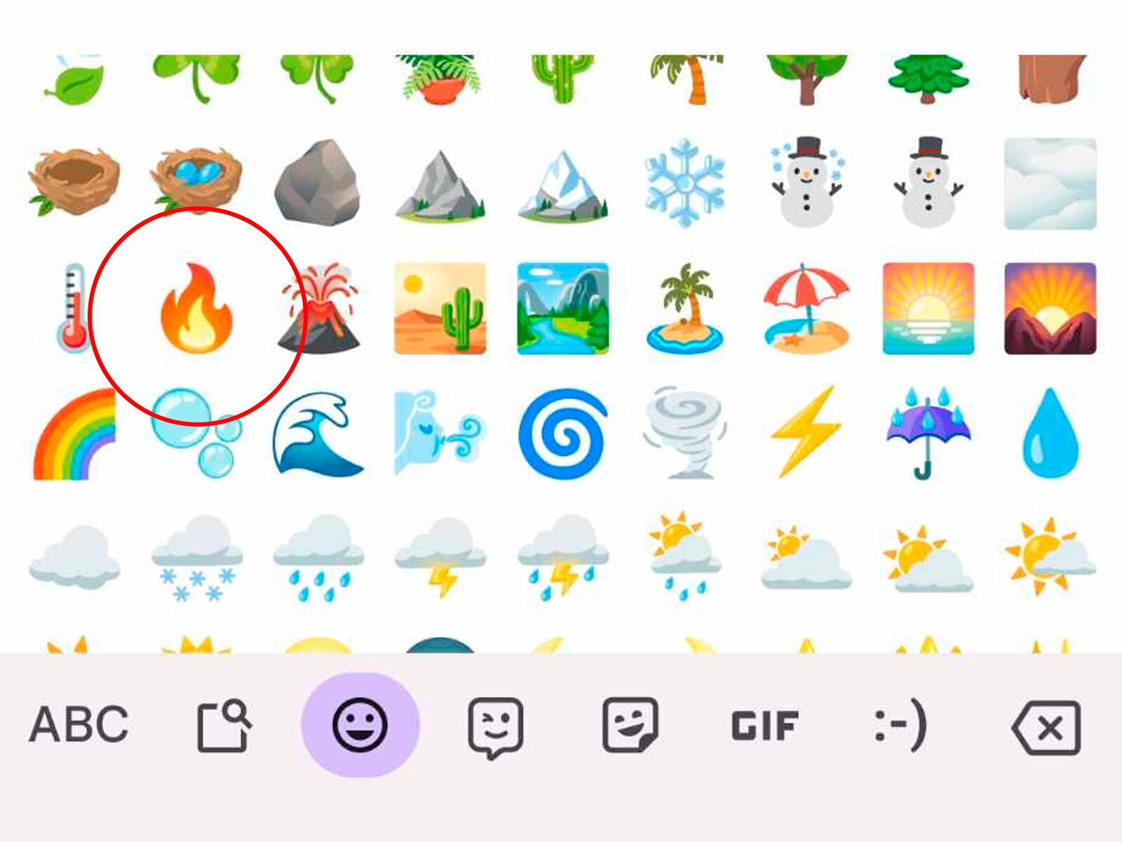WHATSAPP | Así se ve el ícono del fuego dentro de los emojis de WhatsApp. (Foto: MAG - Rommel Yupanqui)