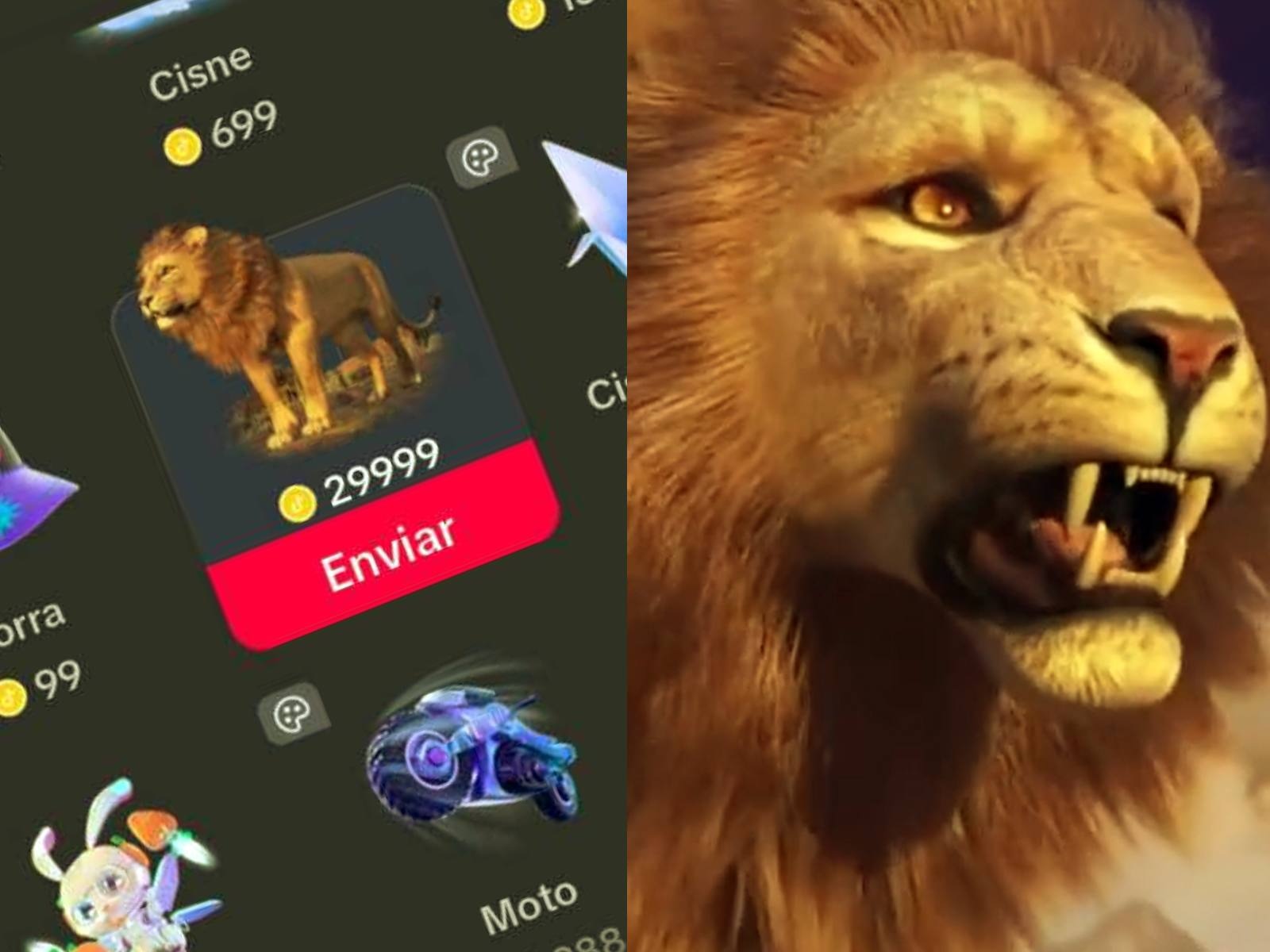 El león tiene un costó de 29999 diamantes en TikTok Live, pero el precio puede reducirse comprando desde Estados Unidos con una VPN. (Foto: TikTok.com)
