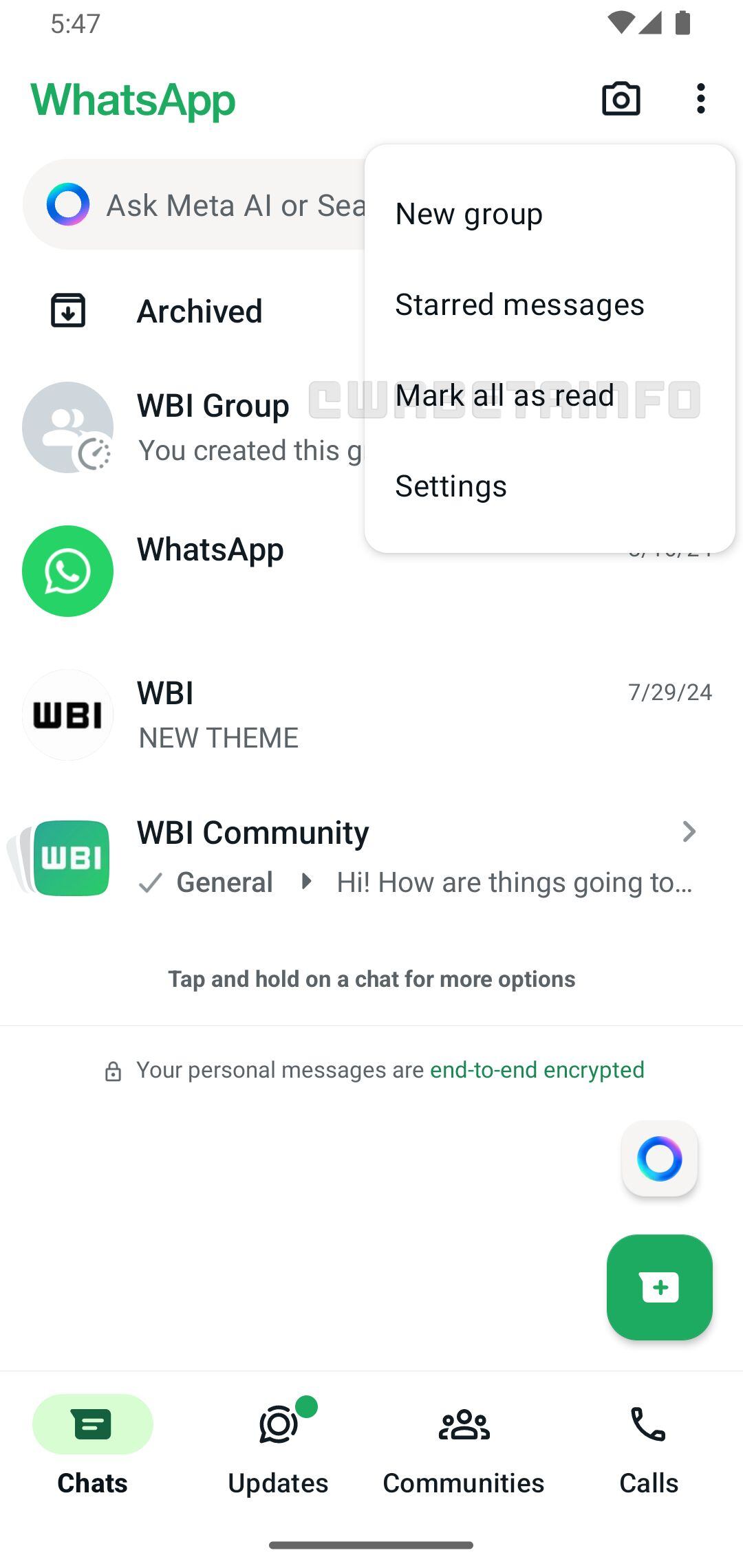 Nueva función de WhatsApp Beta (WABetaInfo)