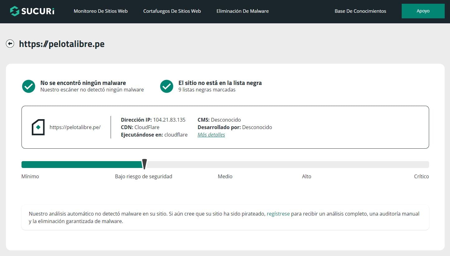 Informes de seguridad de Pelota Libre