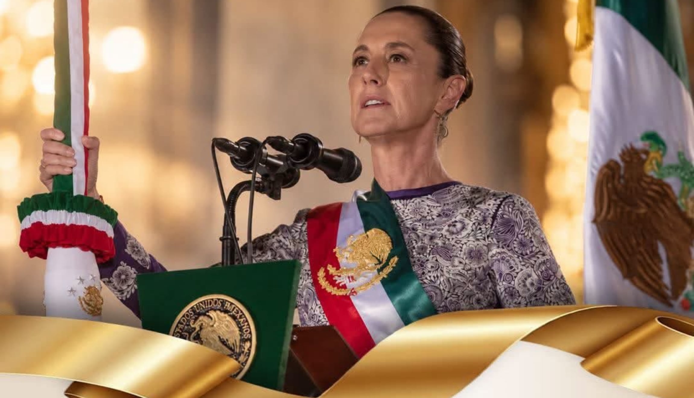 La ceremonia del 2025 fue histórica: por primera vez en 200 años, el Grito de Independencia fue realizado por Claudia Sheinbaum, la primera presidenta mujer del país. (Foto: Gobierno de México)