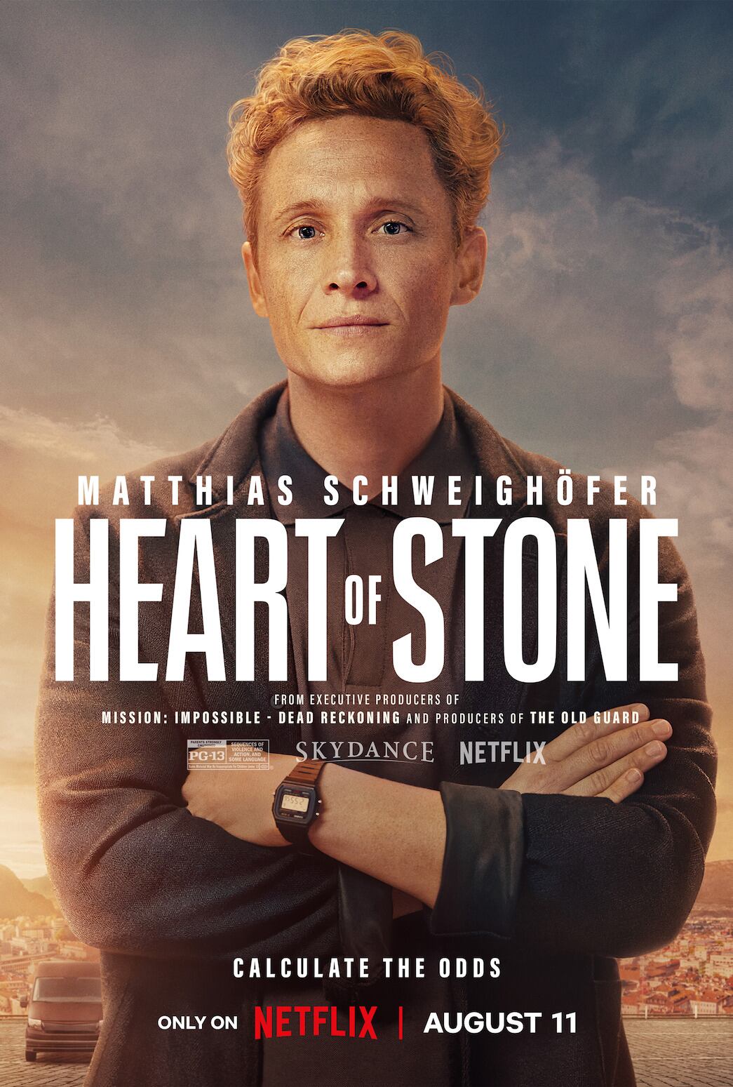 Matthias Schweighöfer como “Jack of Hearts” en la película “Agente Stone” (Foto: Netflix)
