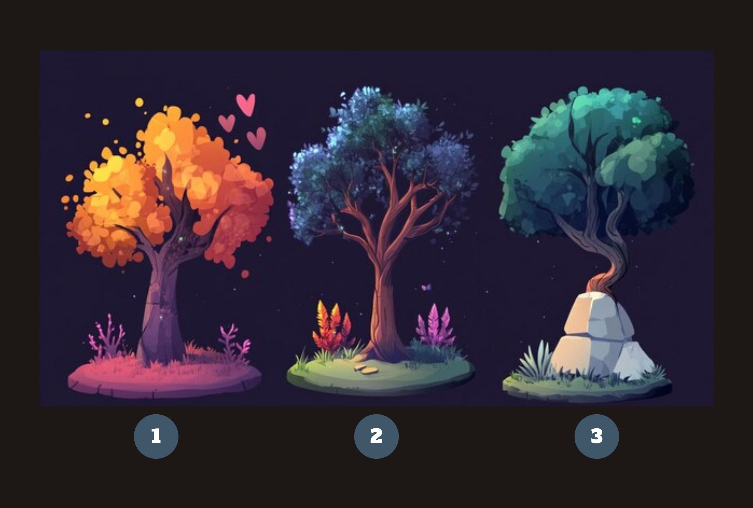 Test visual: Uno de estos árboles te revelará si tus sueños se harán realidad. Elige sabiamente. (Foto: Composición Freepik / Depor)