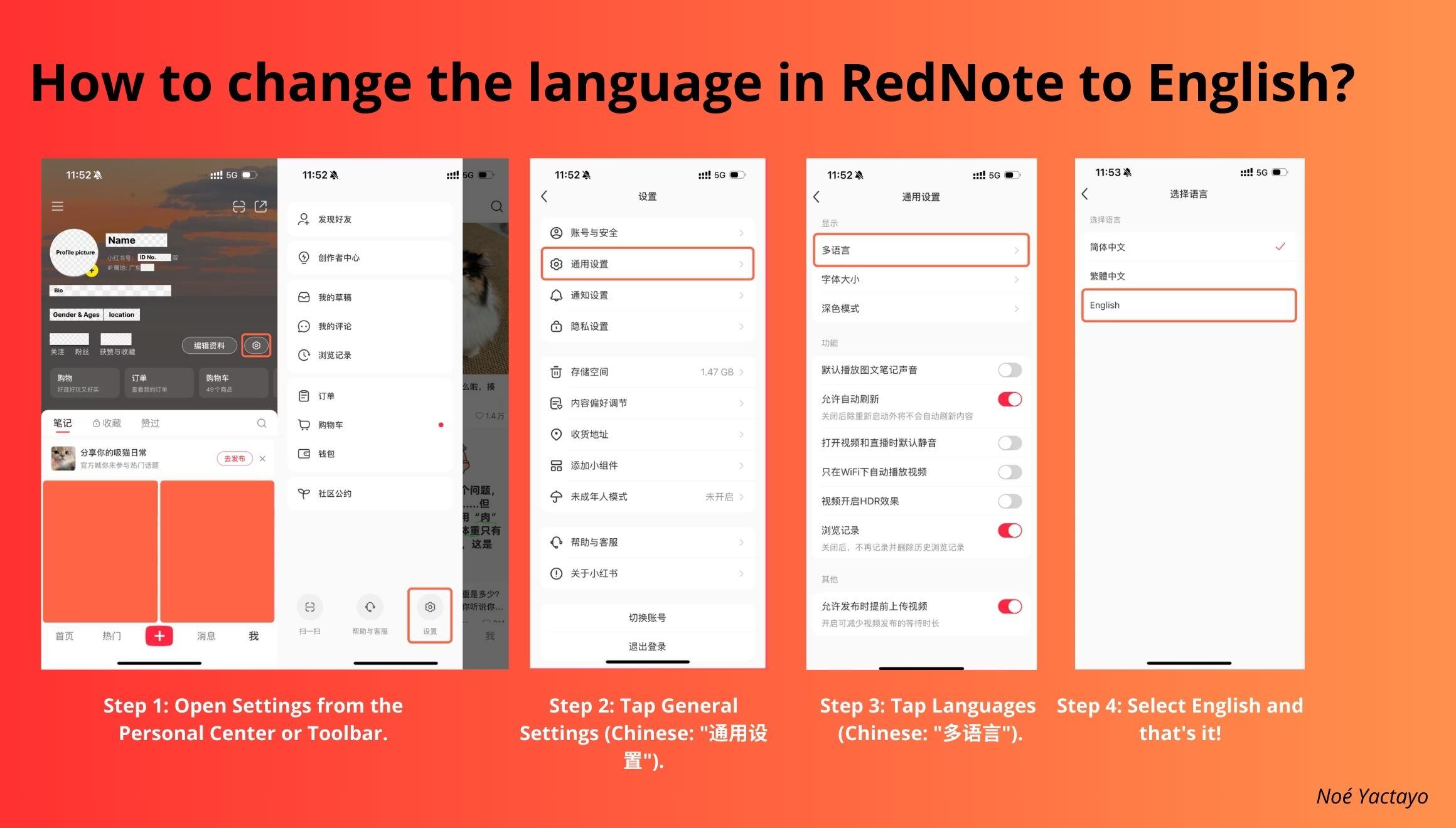 For the moment, REDnote only allows you to change the language from Chinese to English, but the creators of the application are considering introducing new languages such as Spanish and Portuguese. (Photo: Noé Yactayo)