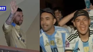 La celebración de Lionel Messi con los hinchas en el día de su cumpleaños