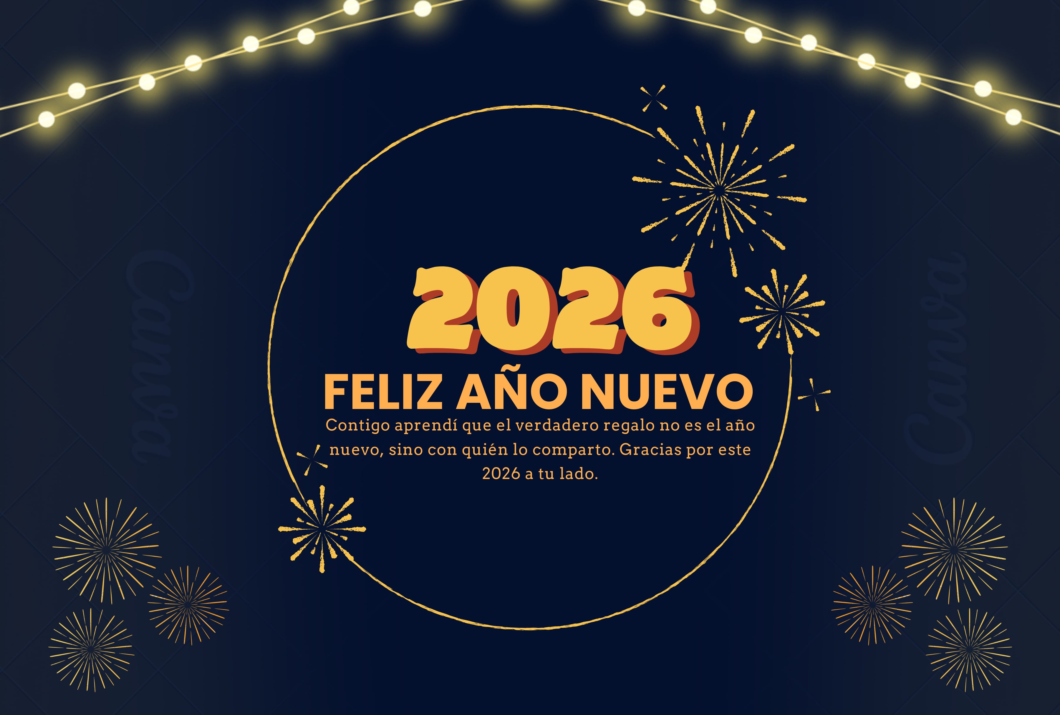 "Contigo aprendí que el verdadero regalo no es el año nuevo, sino con quién lo comparto. Gracias por este 2026 a tu lado." | Crédito: canva.com / Composición Depor
