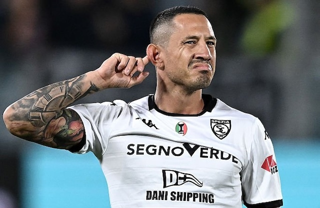 Gianluca Lapadula de Spezia (ITA) a Universitario. (Foto: Getty Images)