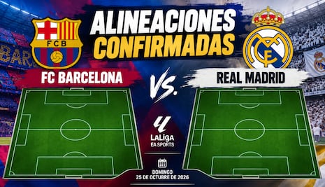 Alineaciones confirmadas de FC Barcelona vs. Real Madrid por El Clásico de la Jornada 10 de LaLiga 2026
