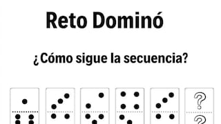 ¿Cuál ficha de dominó sigue? Completa la secuencia y resuelve el reto matemático