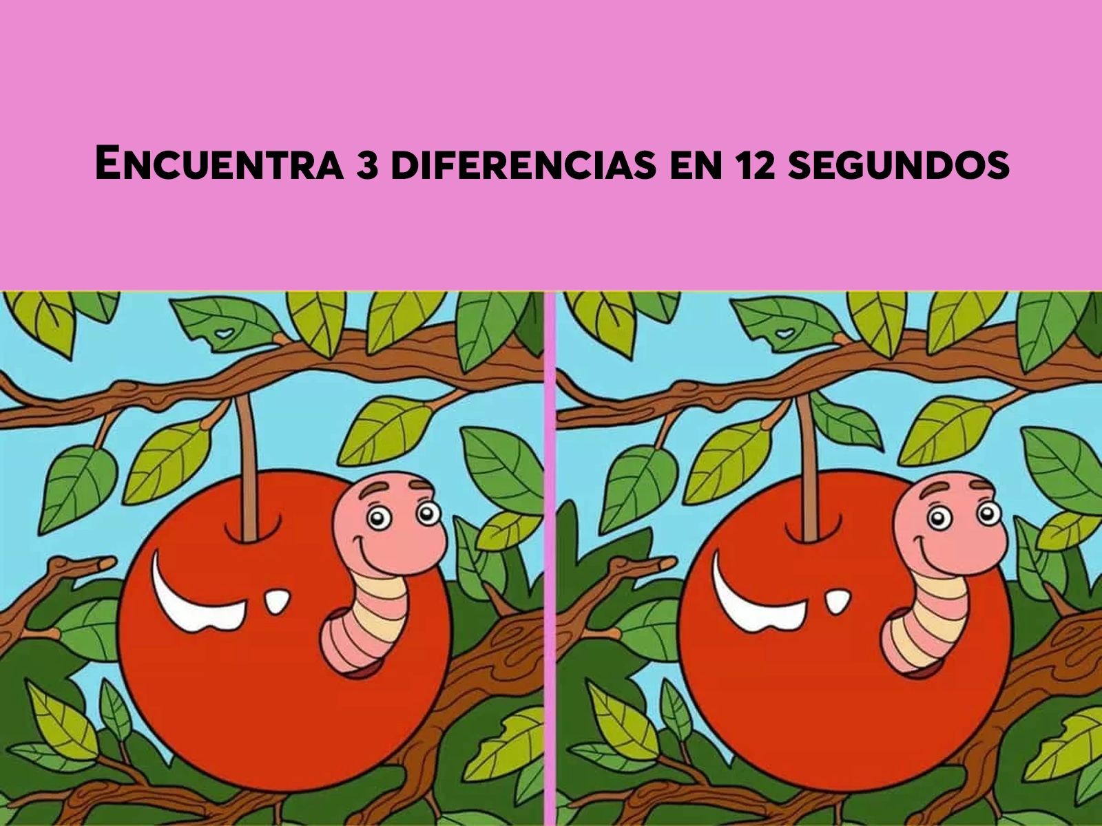 DESAFÍO VISUAL | Hay tres diferencias entre las dos imágenes de frutas y gusanos. ¿Puedes encontrar todas en 12 segundos? | YouTube