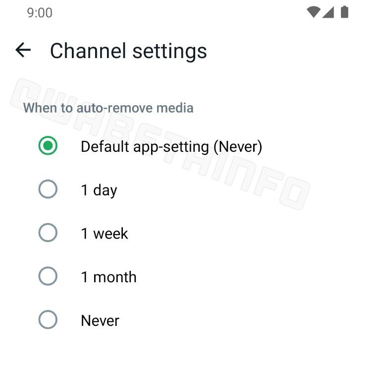 Vista previa de la herramienta para eliminar los medios automáticamente de los canales. (Foto: WabetaInfo)