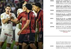 Anuncian fuertes sanciones para jugadores de Universitario y Melgar por gresca