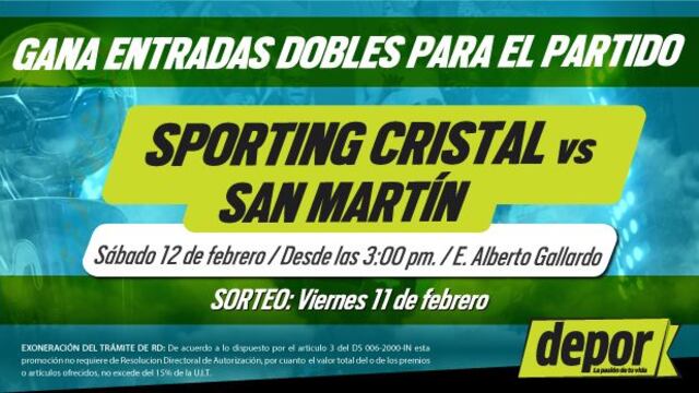 Sporting Cristal vs. San Martín: Depor te regala entradas dobles