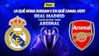Canal para ver Real Madrid vs Arsenal por vuelta de cuartos de la Champions