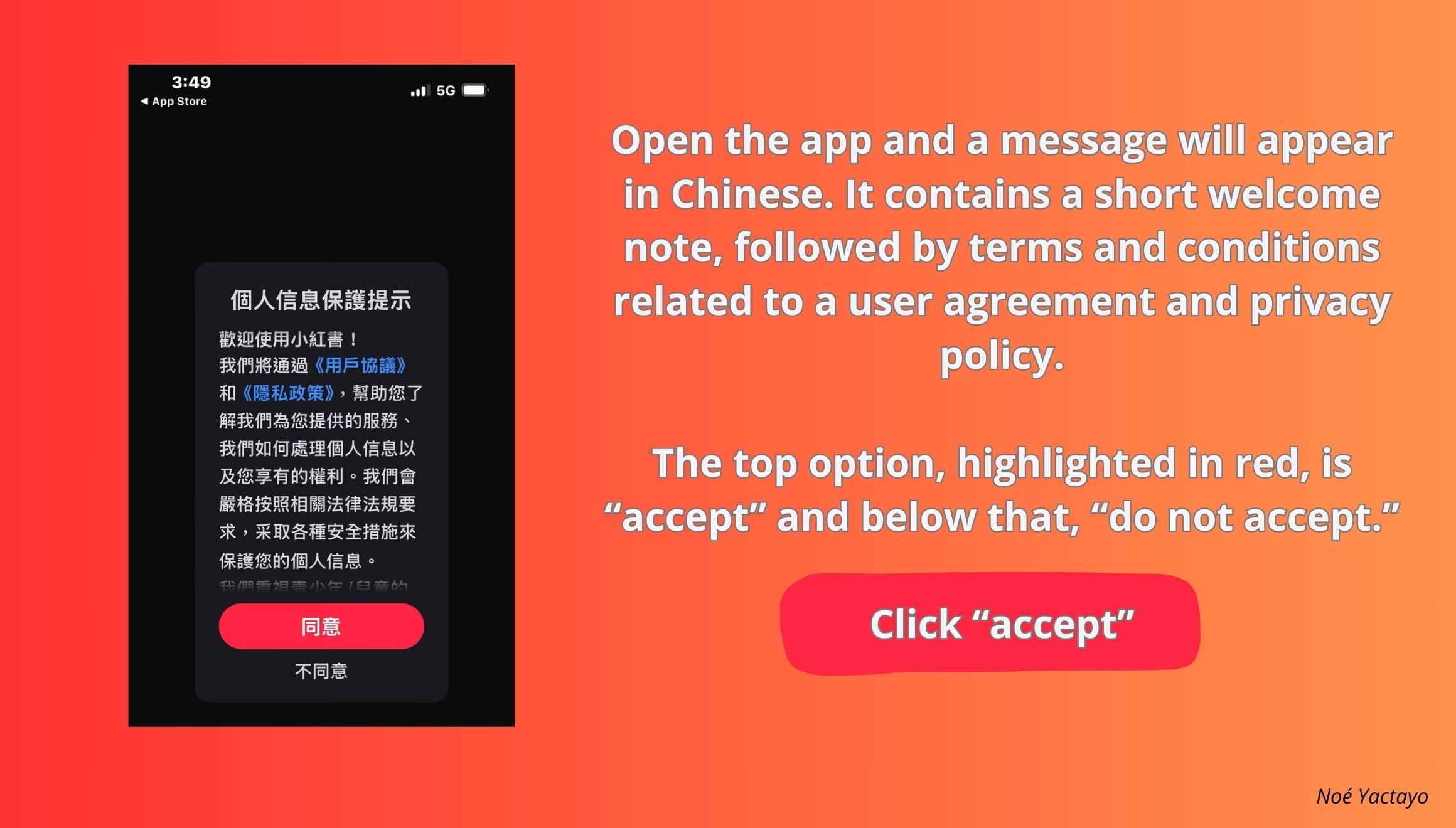 Accept the terms and conditions on the red button to register in REDnote. (Photo: Noé Yactayo / Depor)