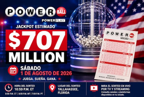 Resultados del Powerball EN VIVO hoy, 01/08/2026: mira los números ganadores del jackpot de $707 millones