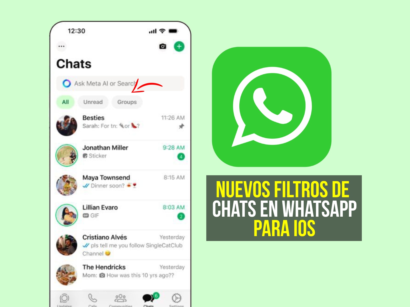 WHATSAPP | La aplicación acaba de recibir los filtros "Todos", "No leídos" y "Grupos". (Foto: Depor)
