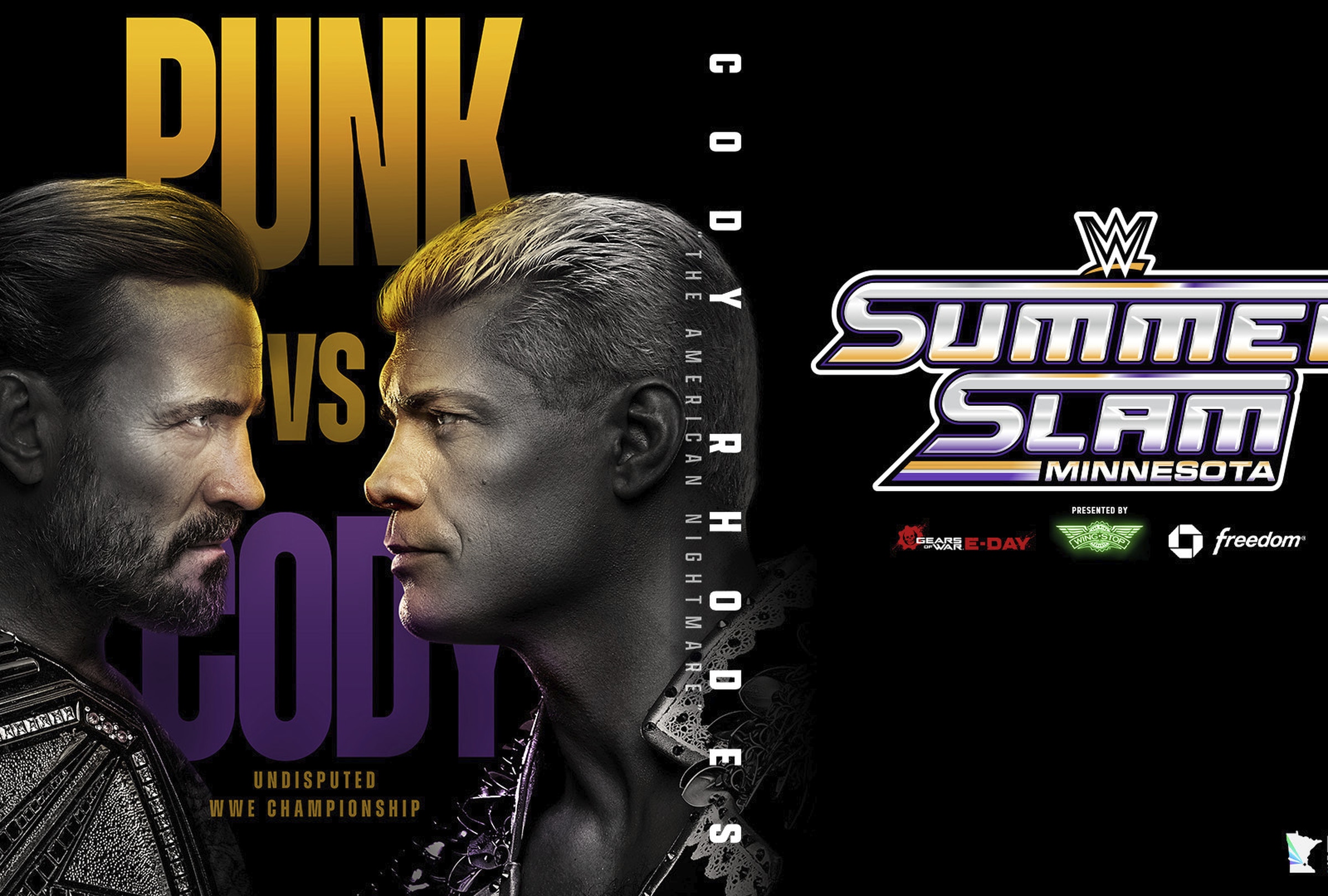 MINNEAPOLIS, MINNESOTA (ESTADOS UNIDOS), 01/08/2026.- Lista de horarios y canales de TV en vivo y online para mirar la cartelera completa de WWE SummerSlam 2026 y la pelea entre CM Punk y Cody Rhodes en el U.S. Bank Stadium de Minneapolis, Minnesota. FOTO DE WWE.COM