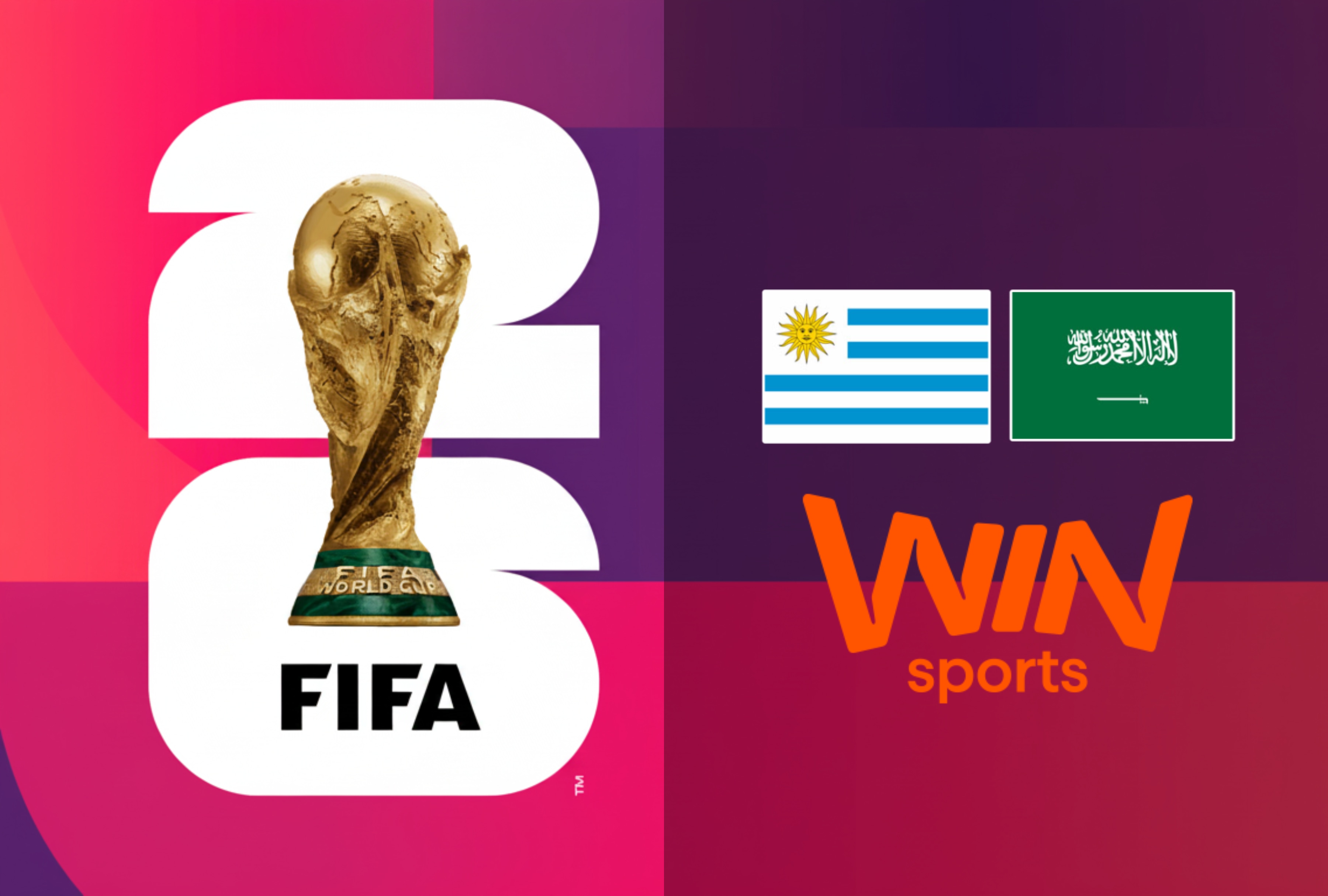 Programación deportiva en Colombia para ver el partido Uruguay vs. Arabia Saudita en vivo gratis por televisión abierta y fútbol online a través de la señal de Win Sports en el Mundial 2026. | Crédito: fifa.com / Composición Depor