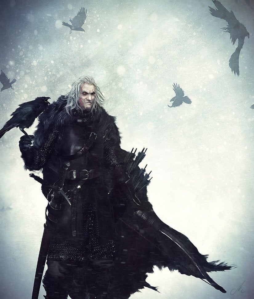 Brynden Rivers como el Lord Comandante de la Guardia de la Noche (Ilustración: Mike Hallstein)