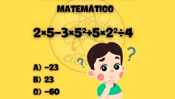 Tienes solo 10 segundos para intentar encontrar la solución de este reto matemático. | Foto: enséñame de ciencia