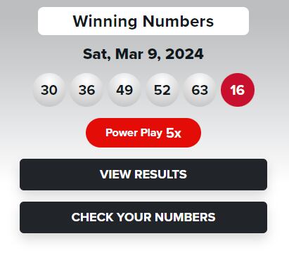 Estos son los números ganadores del sorteo del Powerball del sábado 9 de marzo (Foto: Powerball)