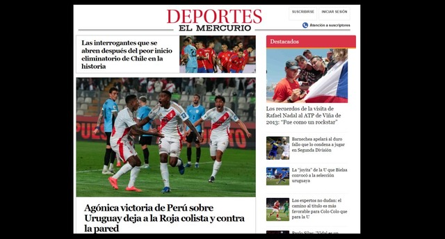 La victoria de Perú ante Uruguay dejó última a Chile en las Eliminatorias 2026: así reaccionó la prensa deportiva en el sur.