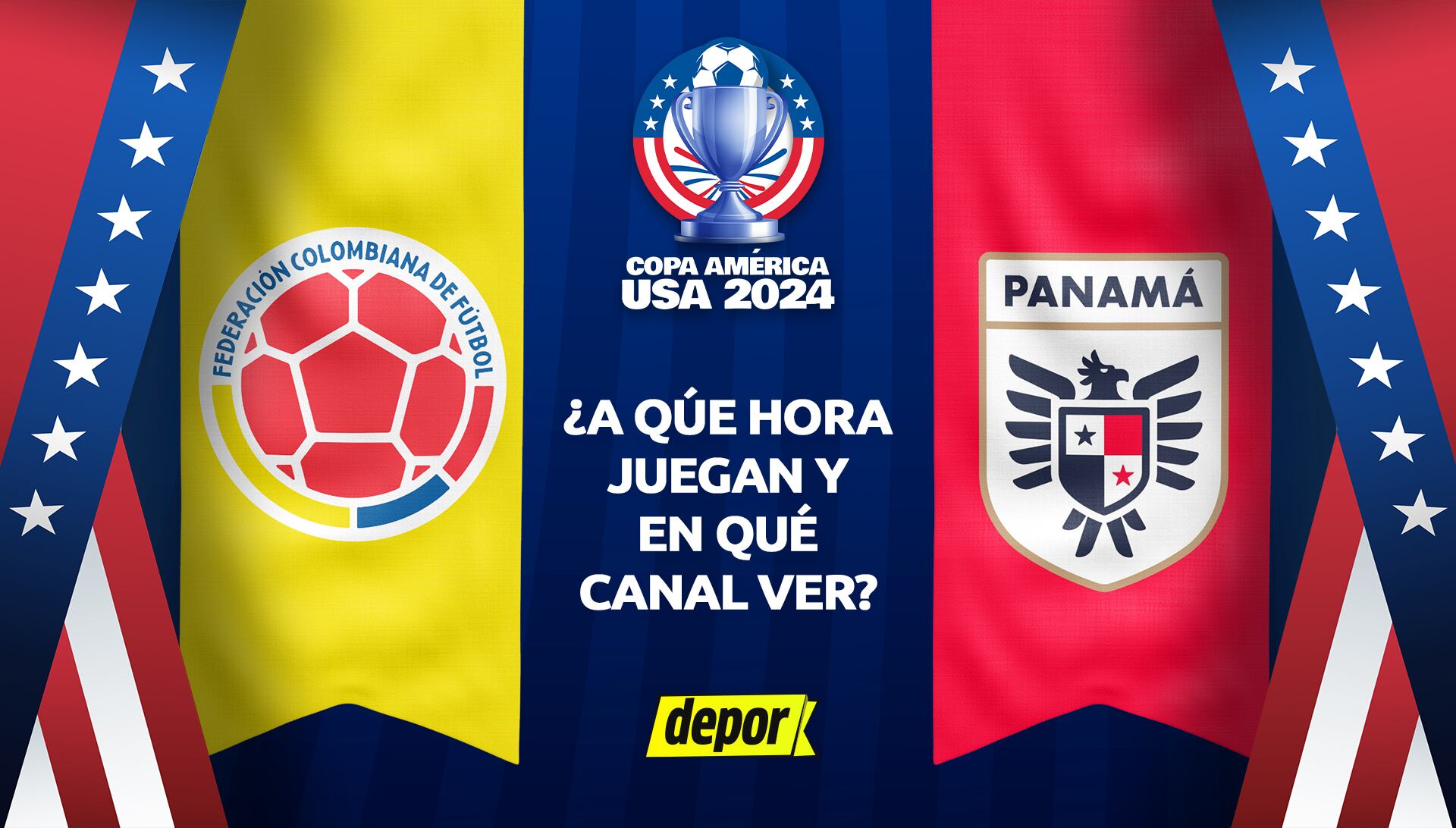 Colombia vs. Panamá juegan por la Copa América 2024. (Diseño: Depor)