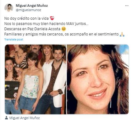 El actor dio a conocer la muerte de Daniela Costa por redes sociales (Foto: Miguel Ángel Muñoz / X)