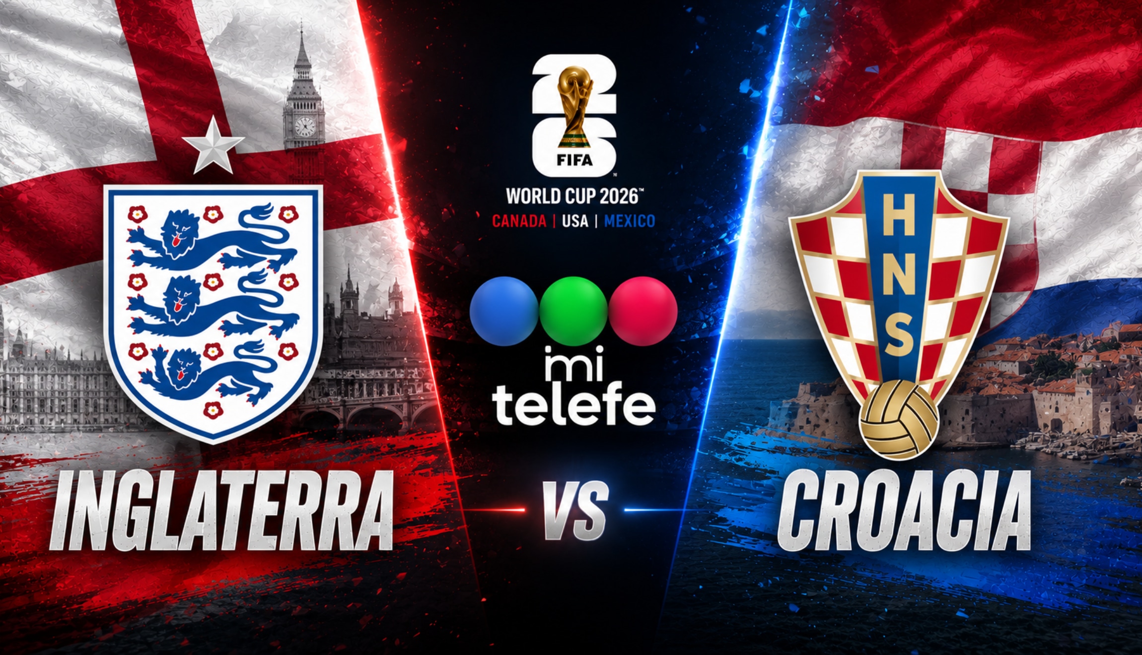 Señal de Mi Telefe en vivo online para ver el partido de Inglaterra vs. Croacia, este miércoles 17 de junio, por la Jornada 1 del Grupo L del Mundial de Fútbol 2026. (Foto: Imagen creada por Depor utilizando la IA de Chat GPT)