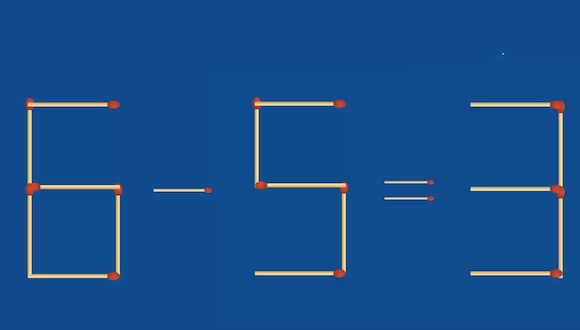 RETO VISUAL | Resuelva el rompecabezas para transformar 6-5=3 agregando 1 cerilla para corregir la ecuación. | FresherLive