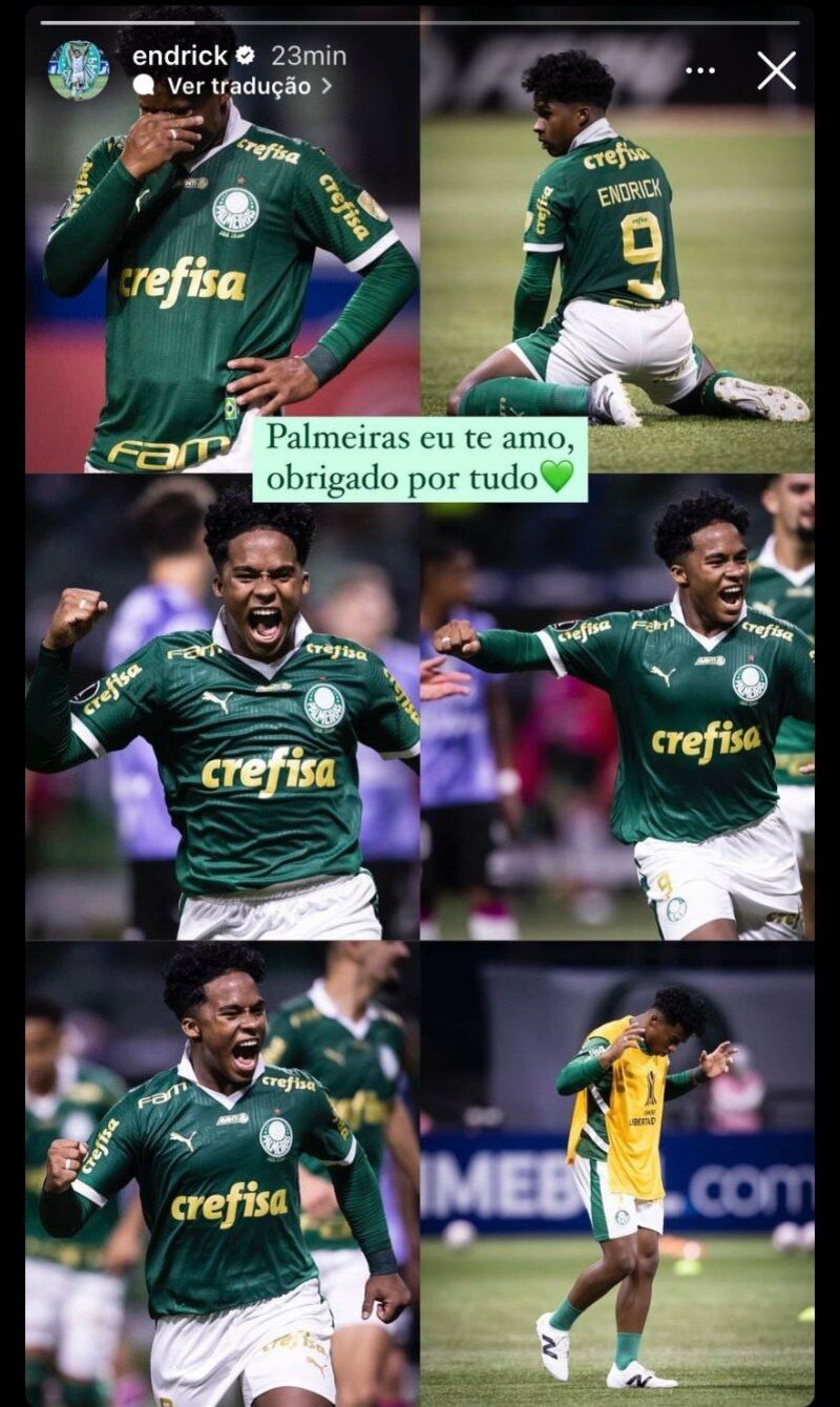Endrick usó su cuenta de Instagram para despedirse. (Imagen: Instagram)