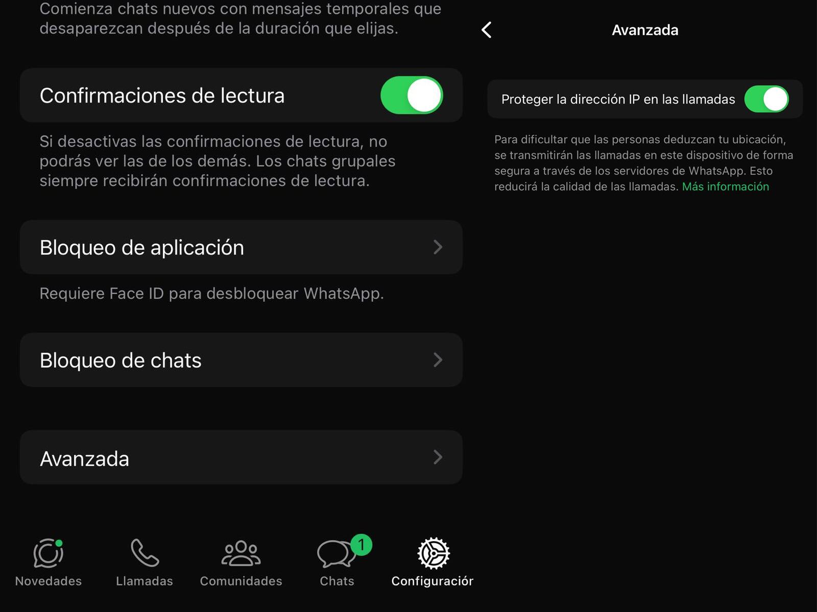 WHATSAPP | Debes activar la pestaña para proteger tu IP. (Foto: MAG - Rommel Yupanqui)