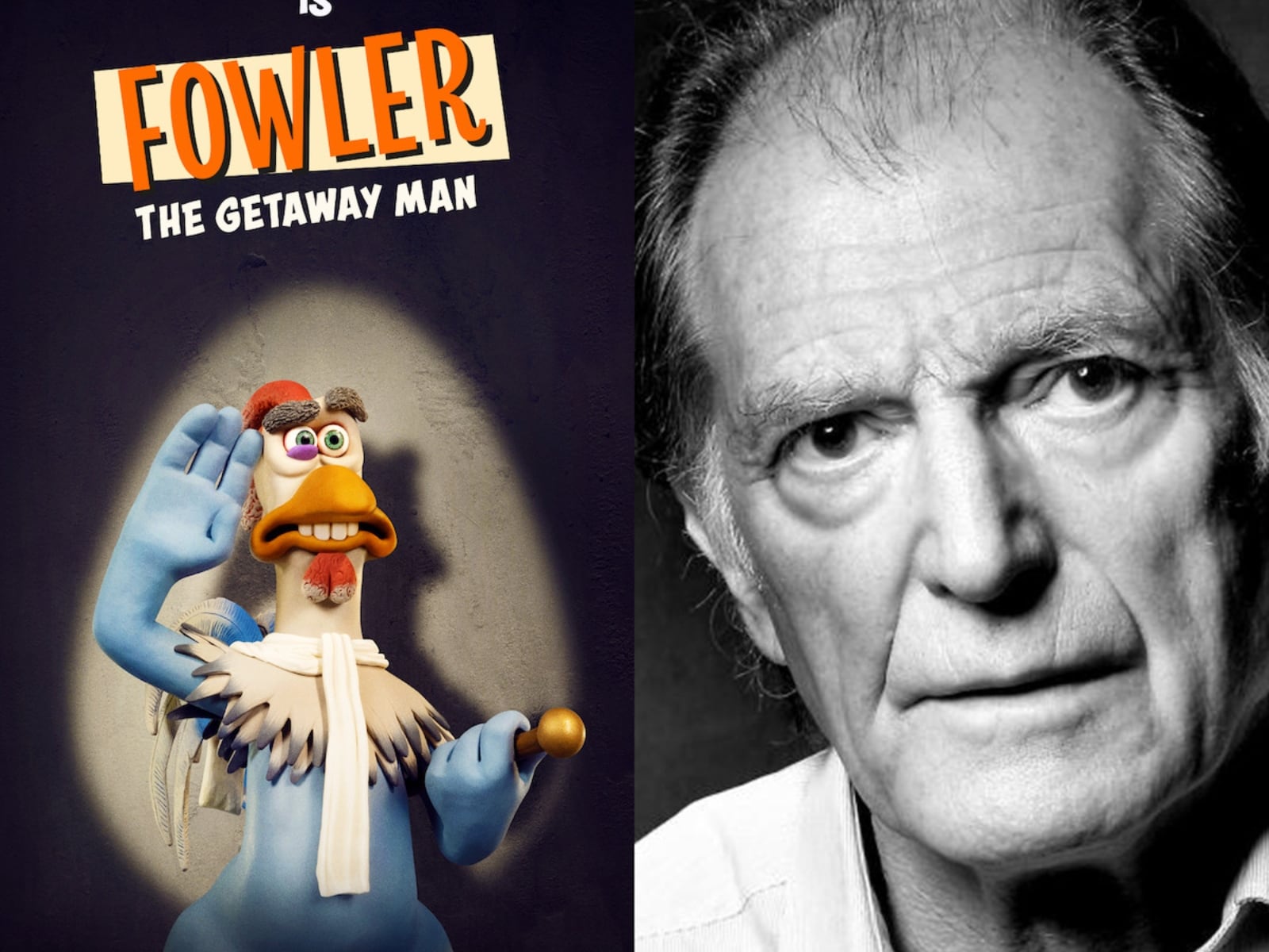 David Bradley como Fowler en “Pollitos en fuga: El origen de los nuggets" (Foto: Netflix)