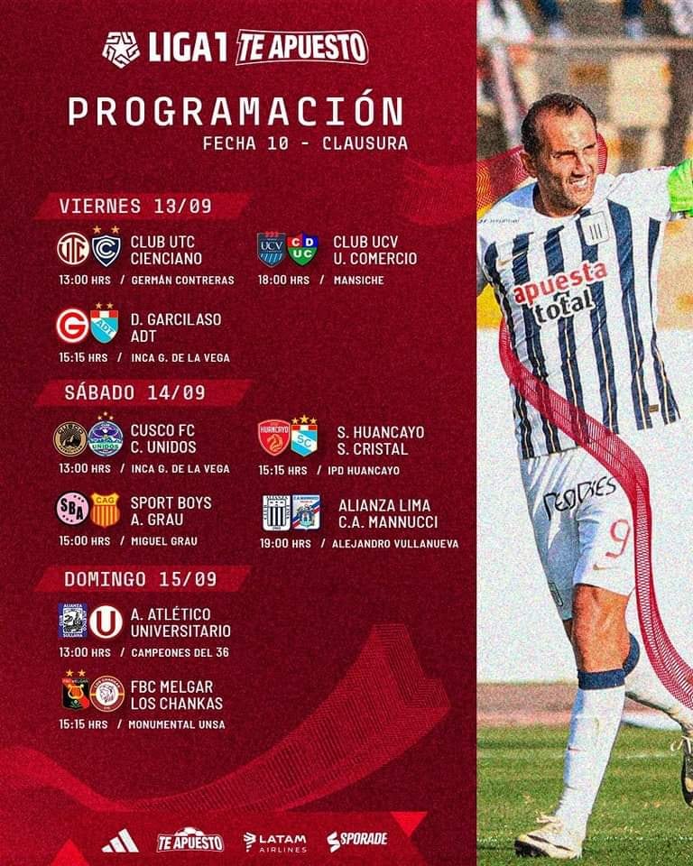 Programación fecha 10 del Torneo Clausura 2024. (Foto: Liga 1)
