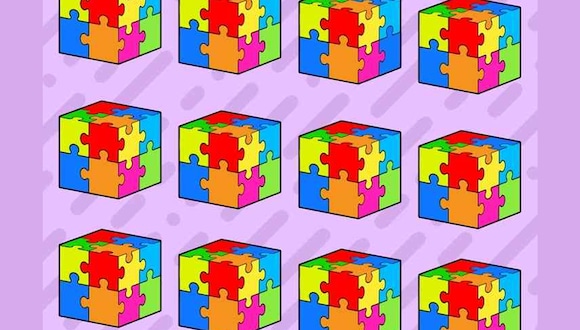 PRUEBA DE INTELIGENCIA | Solo el 30% de los participantes logra encontrar el Cubo de Rubik extraño en esta ilusión óptica en un tiempo límite de 23 segundos. | Brightside