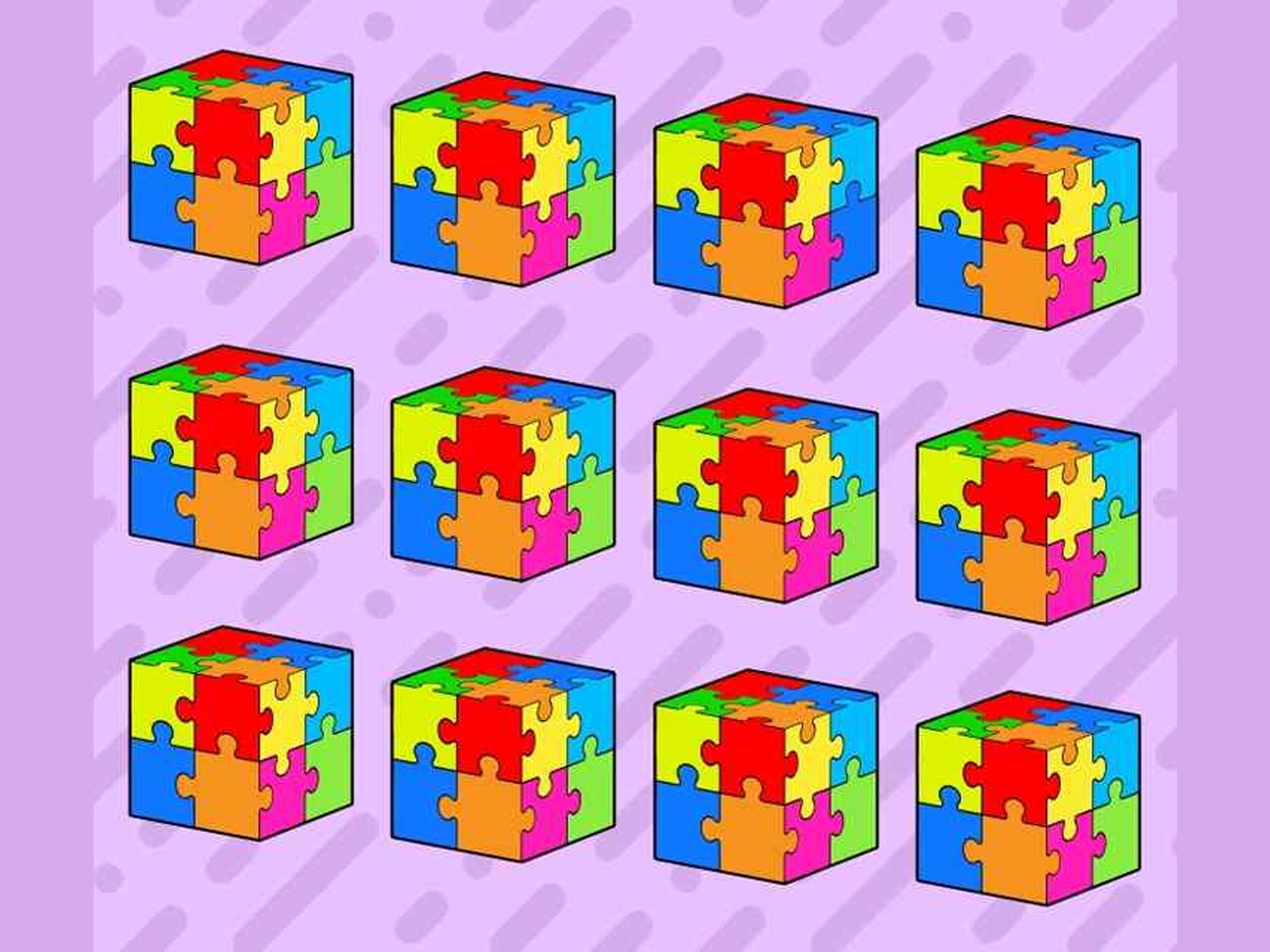 PRUEBA DE INTELIGENCIA | Solo el 30% de los participantes logra encontrar el Cubo de Rubik extraño en esta ilusión óptica en un tiempo límite de 23 segundos. | Brightside