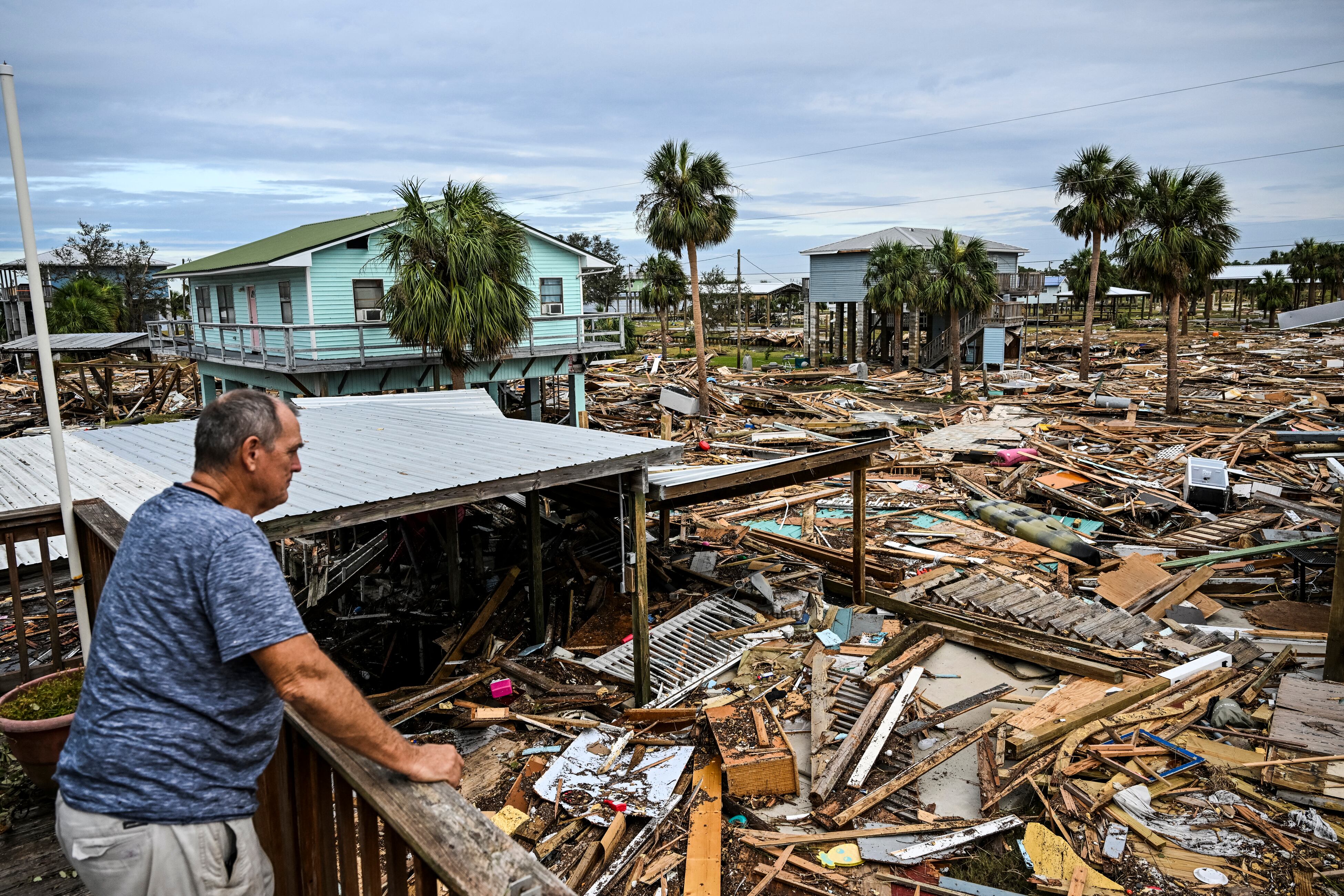Algunos estragos causados por el paso del huracán Helene en Florida en septiembre de 2024 (Foto: AFP)