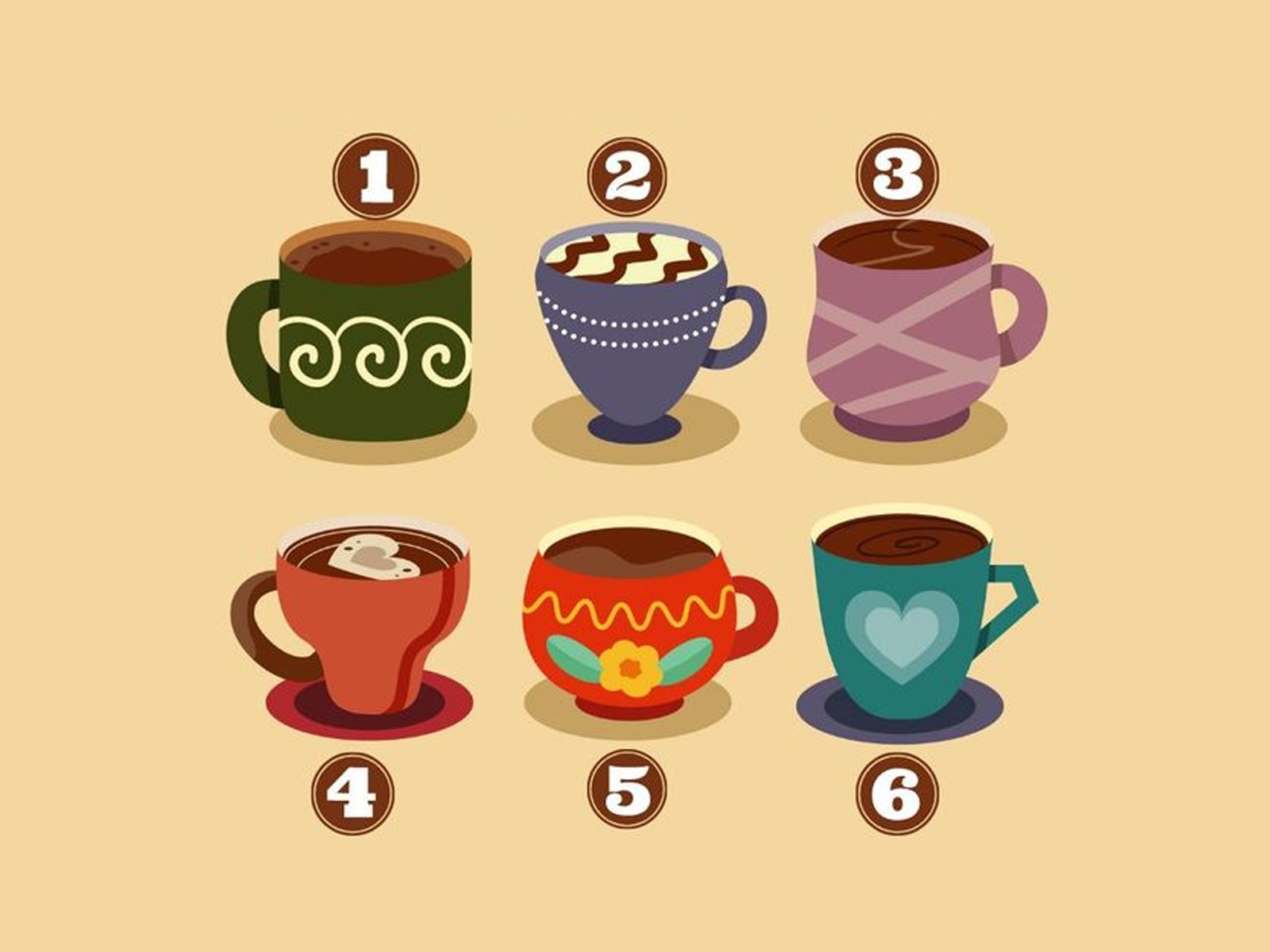 TEST VISUAL | ¿Te has preguntado alguna vez qué dice tu taza favorita sobre tu personalidad? Te invito a elegir una de las seis que se muestran en la imagen y descubrir un rasgo oculto de tu ser.