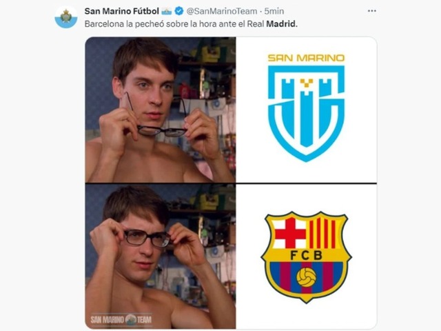 Barcelona vs. Real Madrid | Los dirigidos por Xavi no pudieron quedarse con los tres puntos. (Foto: @SanMarinoTeam / Twitter)