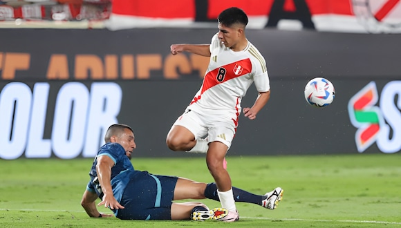 Piero Quispe registra un gol con la Selección Peruana. (Foto: Jesús Saucedo / GEC)