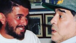 Diego Maradona Jr. y el mejor homenaje para su papá en el Barcelona-Napoli
