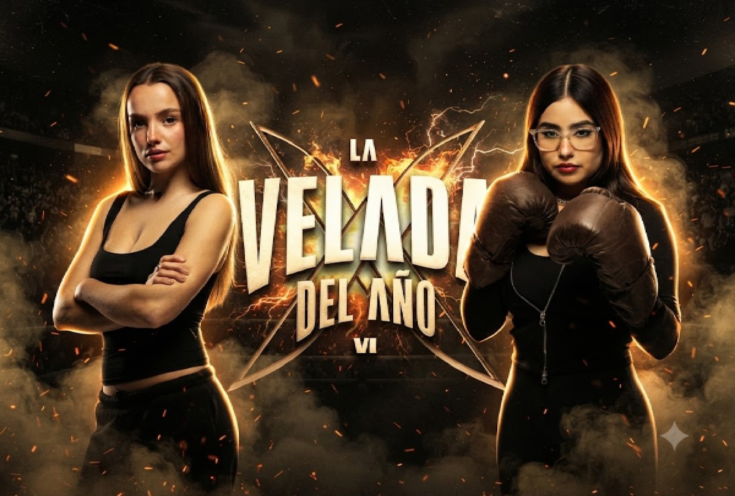 ISLA DE LA CARTUJA, SEVILLA, (ESPAÑA), 25/07/2026.- Resultado de la pelea entre Fabiana Sevillano contra La Parce por La Velada del Año 6 que se realizó este sábado 25 de julio en el Estadio La Cartuja, Sevilla, España. FOTO: Imagen creada por Gemini.