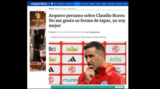 Las reacciones de la prensa chilena sobre las declaraciones de Diego Penny.