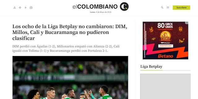 La prensa colombiana reaccionó a la eliminación de Millonarios y apuntó a Fabián Bustos. (Foto: Captura)