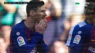 ¡No lo podía creer ni él! Messi se quedó a nada de inaugurar el Barcelona-Espanyol con un golazo [VIDEO]
